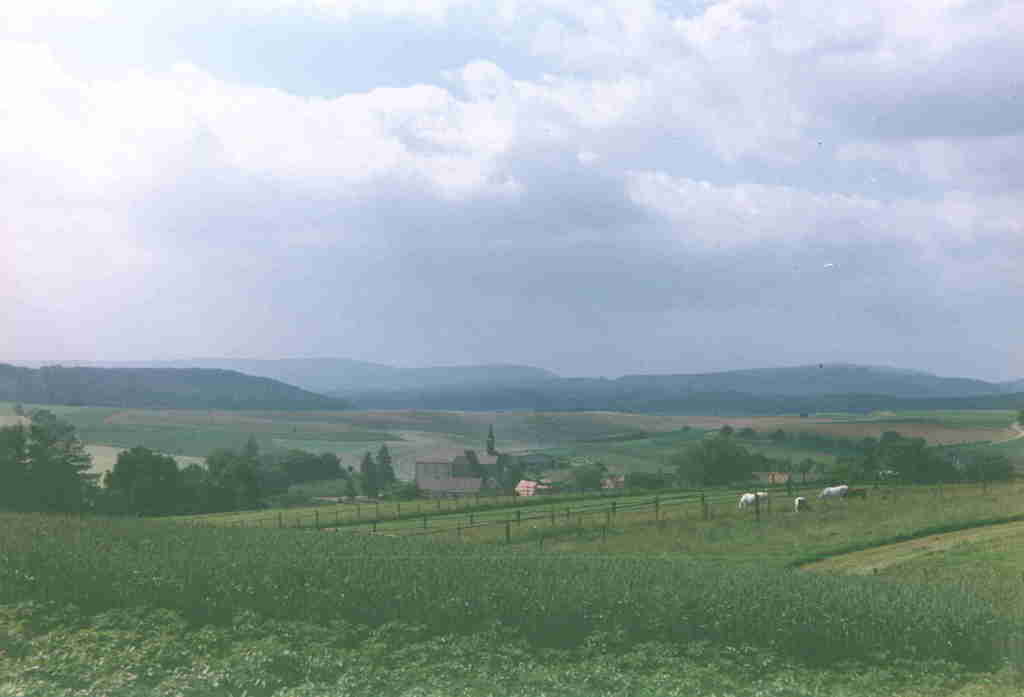 Blick von der Spechbacher Höhe auf Kloster Lobenfeld, Foto: Friedrich Krämer, Lobenfeld